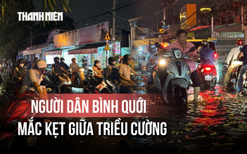 Triều cường dâng cao, người dân Bình Quới lo xe chết máy: ‘Không dám về nhà’
