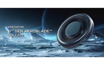 Acer cải tiến công nghệ tản nhiệt AeroBlade 3D thế hệ 6 với 100 cánh quạt kim loại