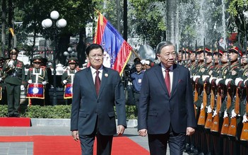 Trọng thể lễ đón chính thức Tổng Bí thư Tô Lâm thăm cấp Nhà nước tới Lào