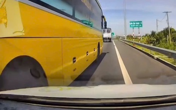 Tài xế chuyển làn ẩu suýt gây tai nạn trên cao tốc