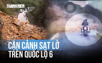 Rùng mình khoảnh khắc sạt lở nghiêm trọng trên quốc lộ 6 ở Phú Thọ