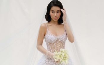 Fashionista Tiên Nguyễn mặc váy cưới Việt trên tạp chí thời trang Ý