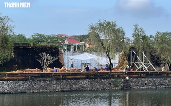 Đoạn tường hoàng thành bị sập do mưa lũ: TP.Huế chi 2,2 tỉ đồng khắc phục 