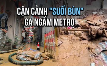 Khi nào hết cảnh ‘suối bùn’ ở ga ngầm metro Nhổn - ga Hà Nội?