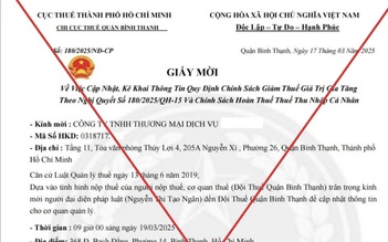 Giả mạo cơ quan thuế cập nhật thông tin miễn, giảm thuế để lừa đảo