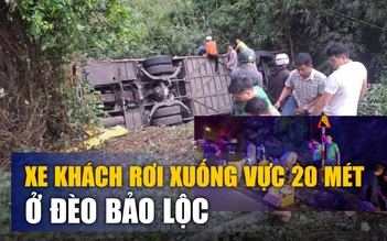 Xe khách mất lái, rơi xuống vực sâu 20 mét tại đèo Bảo Lộc