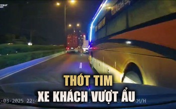 Thót tim khoảnh khắc xe khách vượt ẩu gây tai nạn trên Quốc lộ 1