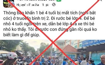 Thông tin bé trai 4 tuổi nghi bị bắt cóc trước cổng trường là sai sự thật
