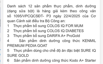 Thu hồi toàn quốc 12 thực phẩm dạng sữa bột giả