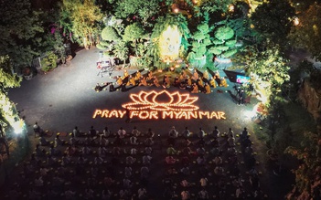 Phật tử TP.HCM thắp nến cầu nguyện cho nạn nhân động đất ở Myanmar