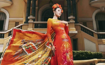 Á hậu Ngọc Hằng hóa 'nàng thơ' với thiết kế áo dài của Đỗ Trịnh Hoài Nam