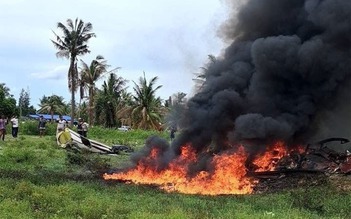 Trực thăng cảnh sát lại rơi ở Thái Lan, 3 người thiệt mạng
