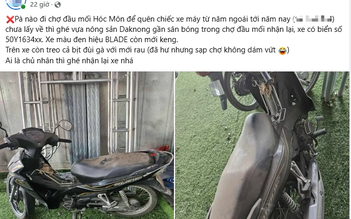 Hy hữu ở TP.HCM: Đi chợ mất xe máy nhiều tháng bỗng nhiên tìm lại được
