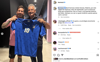 Cựu danh thủ Roberto Baggio bất ngờ gặp Messi, Inter Miami có viện binh trở lại