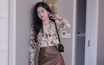 Tỏa sáng phong cách với chân váy da của cô nàng cá tính