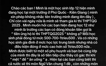 Phú Quốc xôn xao việc 'thu tiền ủng hộ kỳ thi tốt nghiệp THPT 2025'