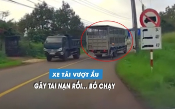 Phẫn nộ xe tải vượt ẩu, chèn ngã xe đạp rồi bỏ chạy