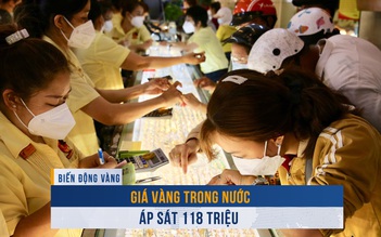 Biến động vàng ngày 6.6: Giá vàng trong nước áp sát 118 triệu, ngược chiều với vàng thế giới