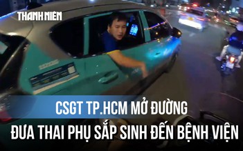 CSGT TP.HCM mở đường đưa thai phụ sắp sinh đến bệnh viện