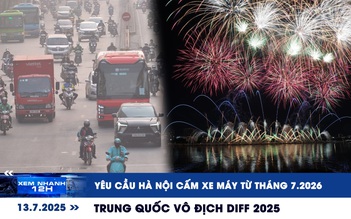Xem nhanh 12h: Yêu cầu Hà Nội cấm xe máy từ tháng 7.2026 | Trung Quốc vô địch DIFF 2025