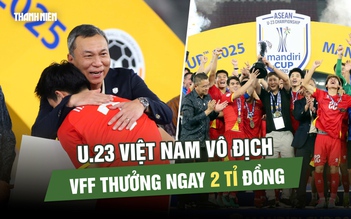 Vô địch U.23 Đông Nam Á, U.23 Việt Nam đã được VFF thưởng tổng cộng 2 tỉ đồng