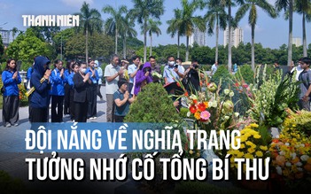 Tưởng nhớ cố Tổng Bí thư Nguyễn Phú Trọng, đội nắng về nghĩa trang Mai Dịch
