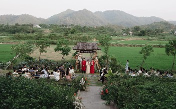 Độc lạ đám cưới tổ chức giữa đồng lúa, trang trí bằng đậu, ngô, khoai…