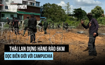 Quân đội Thái Lan dựng rào thép gai trên biên giới với Campuchia