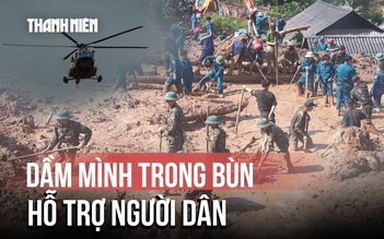 Cận cảnh dầm mình trong bùn khắc phục hậu quả lũ quét ở Điện Biên