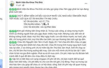 Giả mạo dùng tên bệnh viện, đăng bài kêu gọi quyên góp 2 tỉ đồng