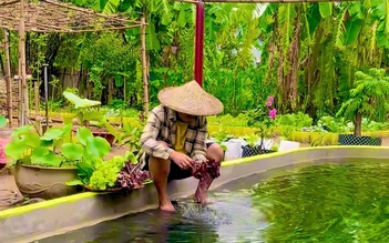 Bỏ phố về quê sau biến cố, chàng trai tạo dựng khu vườn trồng rau nuôi cá