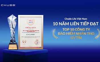 Top 10 doanh nghiệp bảo hiểm uy tín 2025 tiếp tục vinh danh Chubb Life Việt Nam