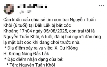 Đăng tin giả tìm con trai bị người lạ bắt cóc