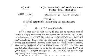 Đề nghị thu hồi Huân chương Lao động đối với Viện trưởng Viện Sức khỏe tâm thần