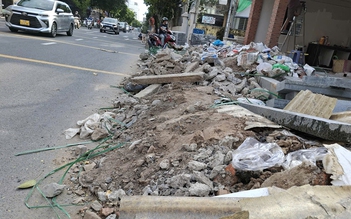Thi công vỉa hè ngổn ngang