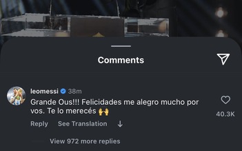 Messi và Mbappe chúc mừng Ousmane Dembele đoạt Quả bóng vàng, Ronaldo chưa biểu lộ cảm xúc