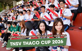 Hàng ngàn sinh viên đến SVĐ Trường ĐH Tôn Đức Thắng cổ vũ ngày giải đầu giải TNSV THACO Cup 2026