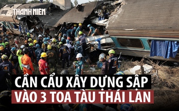 Tai nạn đường sắt thảm khốc do cần cẩu sập, hàng chục người thiệt mạng ở Thái Lan