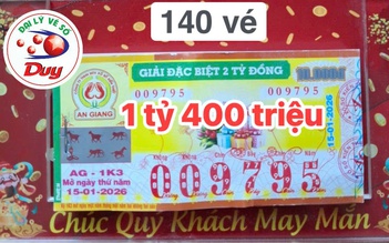 Xuất hiện 168 tờ trúng xổ số miền Nam ngày 15 tháng 1 đài An Giang, Bình Thuận