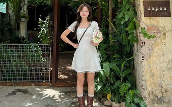 Váy trắng phối giày bốt, sự giao thoa ngọt ngào đầy sức hút