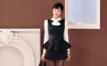 Trang phục thắt đai phối quần tất định hình vóc dáng thon gọn