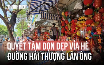 Buộc ký cam kết không tái lấn chiếm vỉa hè tại đường Hải Thượng Lãn Ông