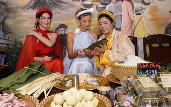 Hoa hậu Yolina Lindquist mặc áo dài, làm bánh chưng cùng dàn hoa hậu Việt