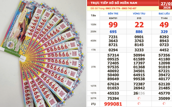 Xổ số miền Nam ngày 27 tháng 1: Truy tìm vé có dãy số đẹp 999999, 222222