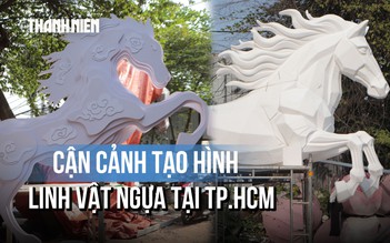 Cận cảnh quá trình tạo hình linh vật ngựa cho đường hoa Nguyễn Huệ