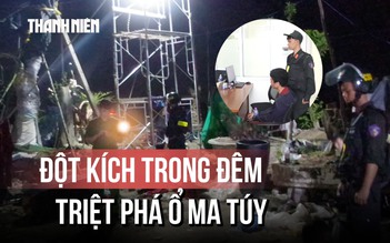 Đột kích trong đêm triệt phá tụ điểm sử dụng ma túy tại vườn cây cảnh
