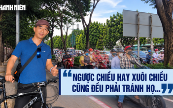 Xe máy liên tục lấn làn xe đạp, chạy ngược chiều trên đường Mai Chí Thọ