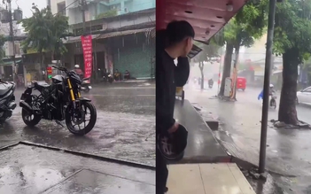 Chàng trai đang quay cảnh mưa ở TP.HCM thì sét đánh gần đó, tiếng nổ lớn