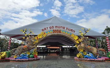 Độc lạ linh vật ngựa bằng mây tre ở vùng biển Đất Đỏ