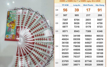 Xổ số miền Nam ngày 28 tháng 2: Bất ngờ xuất hiện dãy số trúng 2 giải